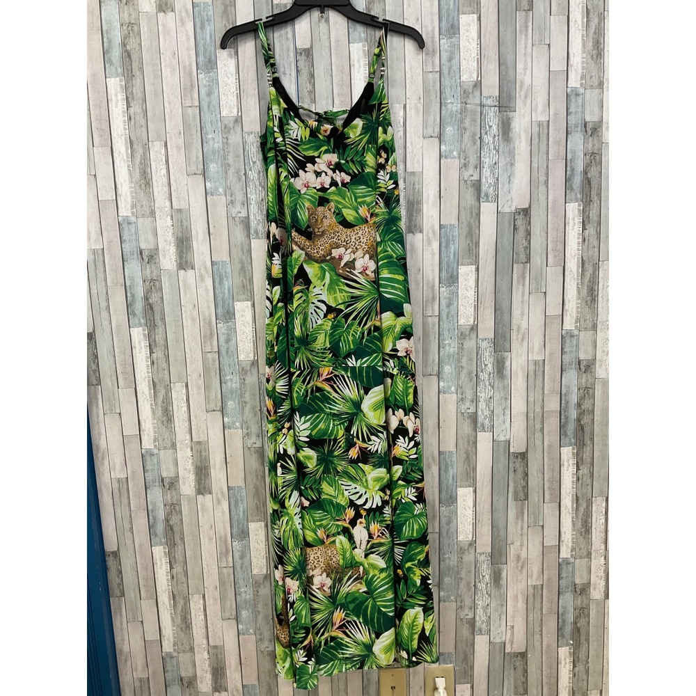 White House Black Market Green Hawaiian Dress Sz 4